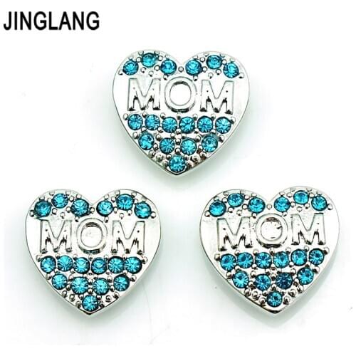 Wholesale Price!Best Selling High Quality Fashion Blue Rhineston Heart Shape Interchangeable Snap Button for Jewelry Accessories