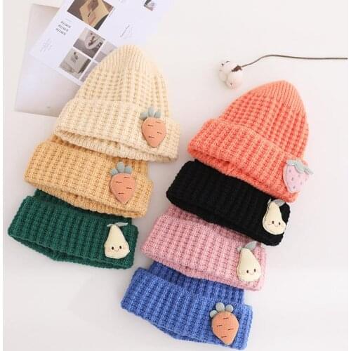 2021 Autumn and Winter Acrylic Cartoon Thicken Knitted Hat Warm Hat Skullies Cap Beanie Hat for Children Boy and Girl 01