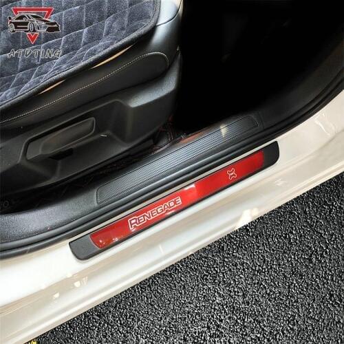 Fit for Jeep Renegade 2015 2020 Door Sill Scuff Plate Protector Entry Guard Cover External Car Door Threshold Decoration Trim