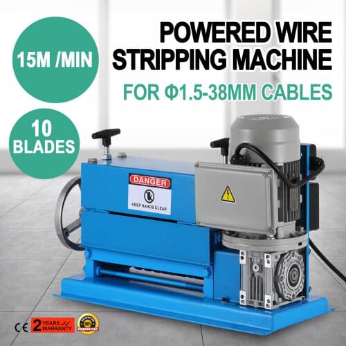 370W Powered Electric Wire Stripping Machine 10 Blades Metal Cable Portable 220V
