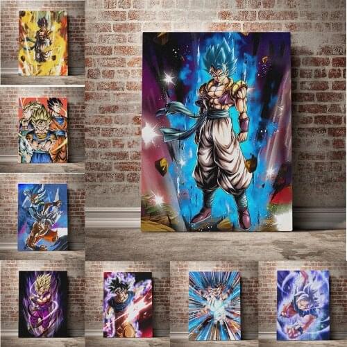 Gogeta Goku Poster Anime Canvas Prints Japan Manga Painting Wall Art Decor for Living Room Kid Bedroom Study Home Decoration