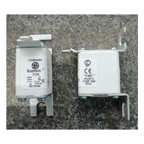 Fuses: 170M2668 250A 690V / 170M2669 315A 690V / 170M2620 350A 690V / 170M2621 400A 690V aR