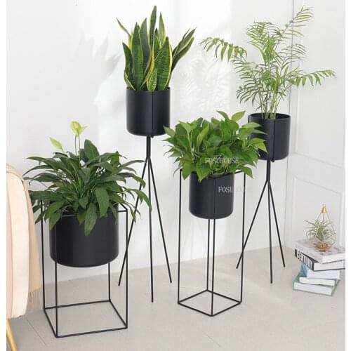Simple Apartment Floor-standing Plant Shelf Nordic Metal Plant Rack for Balcony Furniture Indoor Living Room Flower Pot Stand