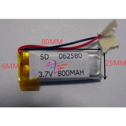 Size 062580 3.7V 800mah tablet battery with Protection Board For Bluetooth GSP Digital Products