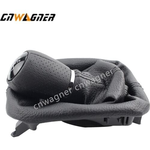 5 6 speed 12mm Leather Car Gear Shift Knob with Boot For Seat Leon 1 MK1 For Toledo II MK2 Gait 1999-2006 Shift Knob Lever Stick