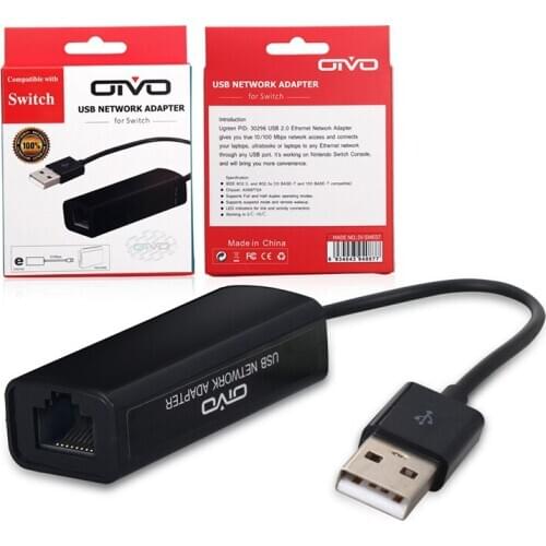 USB 2.0 100Mbps Ethernet Network Adapter For NS Switch Connection Adapter For WII WIIU Wired network card