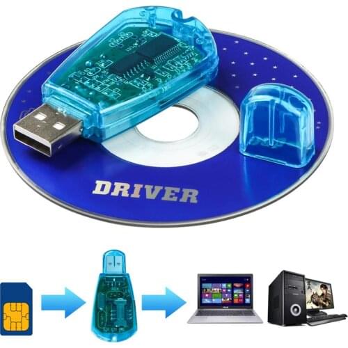 Mobile Phone Standard USB SIM Card Reader Copy/Cloner/Writer/Backup Kit SIM Card Reader GSM CDMA SMS Backup with CD Disk