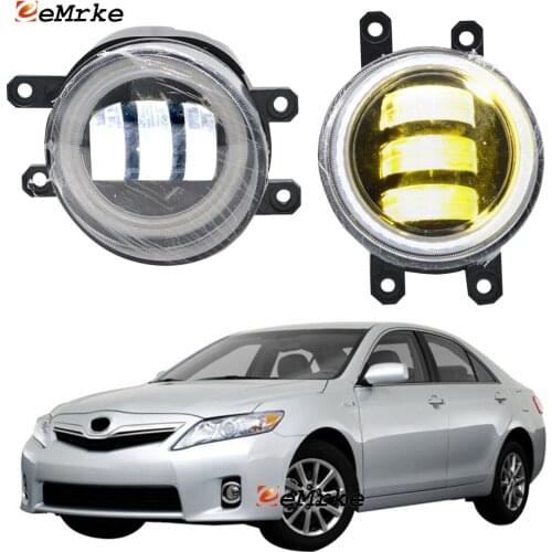2Pcs Led Angel Eye DRL LED Fog Lights Lamp Projection Lens Daytime Running Light for Toyota Camry Hybrid 2010 2011 2012 US Type