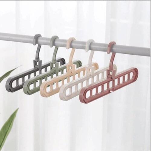 9-hole Clothes hanger organizer Space Saving Hanger multi-function folding magic hanger drying Racks Scarf clothes Storage