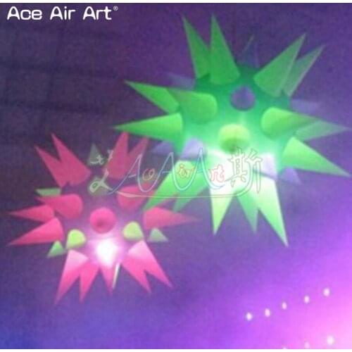 Customized hanging air balloon inflatable bold stars,white sphere with red cone or red sphere yellow cones on SAle