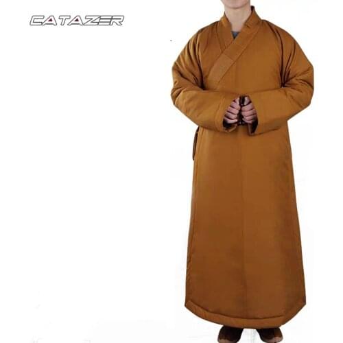 Top Quality Winter Buddhist Robe Shaolin Monk Dress Kung Fu Uniform Meditation Suit Costumes Unisex