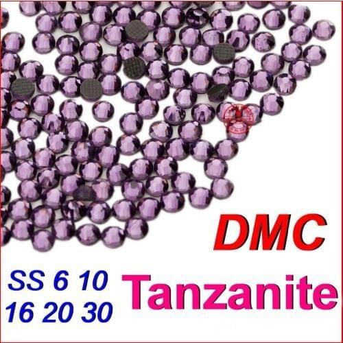 Top Quality ! SS6 10 16 20 30 Tanzanite Violet Crystal DMC Flatback Hot Fix Rhinestone Stones Jewelry Women Wedding DIY Clothes