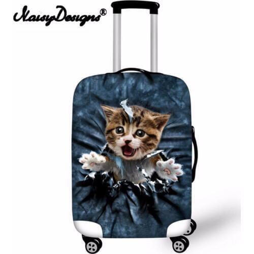 Noisydesigns With Dog and Cat Luggage Suitcase Elastic Fashion Protective Cover Dust-proof Trunk Suitcase Case Cover for S/M/L