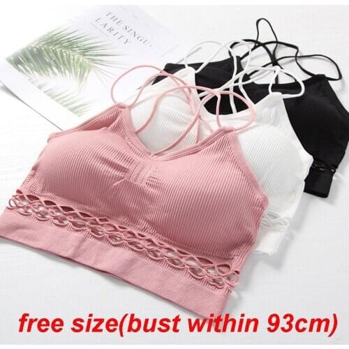 Ladies Sports Bra Gym Fitness Workout Crop Tops Tank Vest Padded Detach