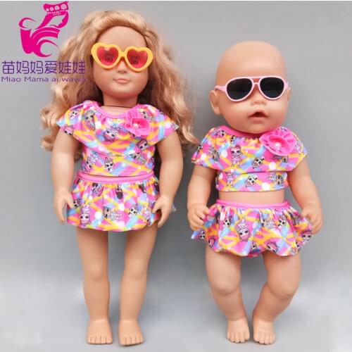 18Inch Girl Doll Summer Swimsuit for 43cm Baby Doll Swim Wear Doll Accessories