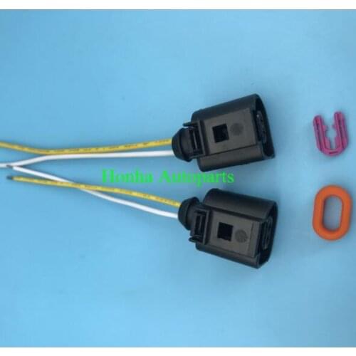 Free shipping 5/10/20/50/100 pcs/lots 2pin Fog Light Lamp Plug Pigtail Cable Connector Adapter Wiring 1J0973722 harness