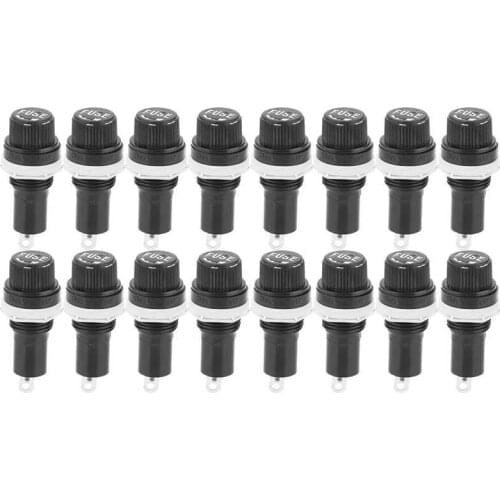 20PCS Screw Cap Fuse Holder Socket Case for Glass Tube Fuses 5x20mm Glass Tube Fuses Holder