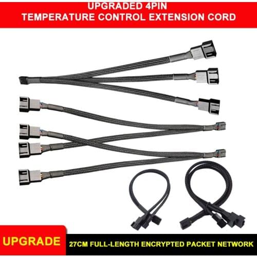 COOLMOON Motherboard 4-Pin Cooling Fan Water-Cooled 4Pin 1 To 2 3 Transfer Wiring PWM Temperature Control Extension Cord