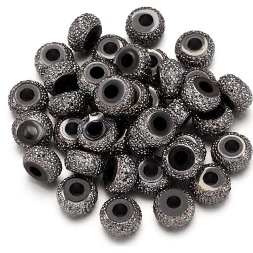 50pcs Rondelle Large Hole Resin Beads European Beads Spacer Charms For DIY Bracelet Chain Necklace Jewelry Making