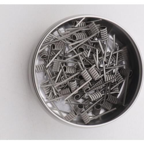 50pcs XFKM Superfine MTL Fused Clapton Prebuilt Coil A1 SS316 Ni80 Alien For MTL RDA RTA RBA Tank High resistance