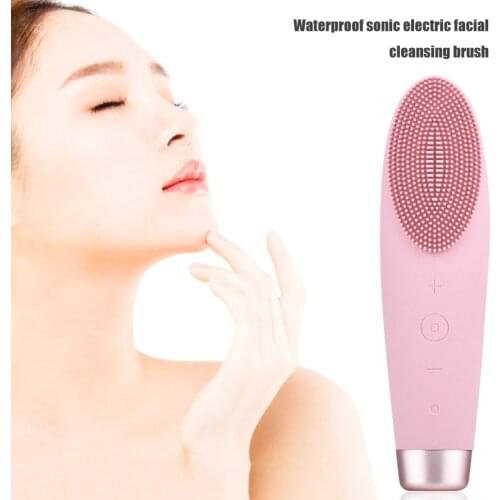 7-Speed Vibration Mode Cleaning Instrument Skin Pore Cleaning Massager Waterproof Sonic Electric Facial Cleaner Brush