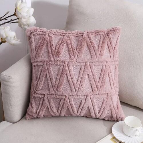 Velvet Decorative Cushion Cover Pillow Cover Sofa Plush Pillowcase Living Room Nordic Style Throw Pillow Case Home Decor 45*45
