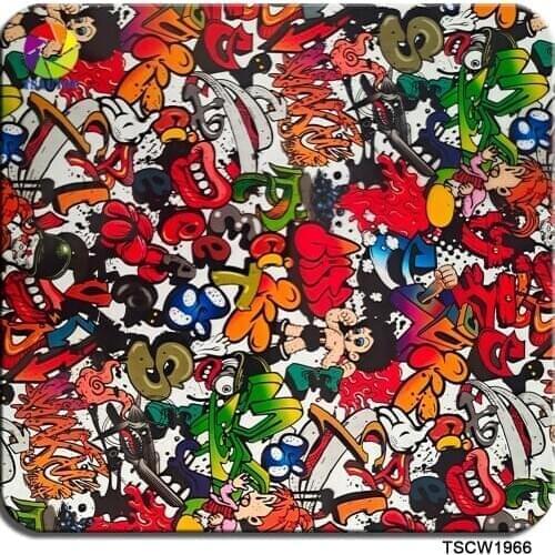 Free shipping 0.5mx2m/10m/20m Cartoon Style DIY Hydrodip Water Transfer Dipping Printing Film WDF1966