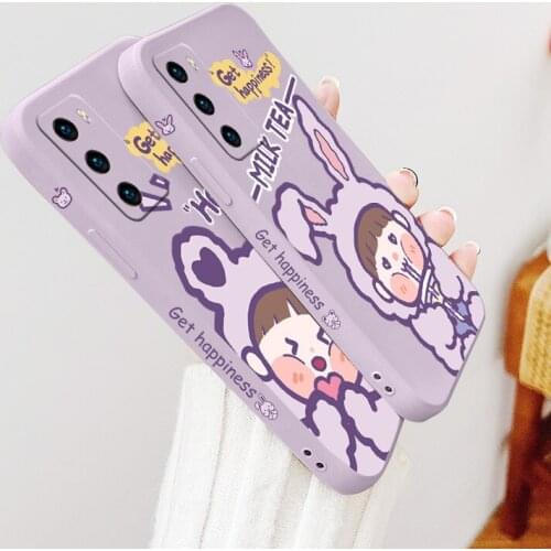 Kind Caring Girl Phone Case For Huawei P40 P40Lite P30 P20 Mate 40 40Pro 30 20 Pro Lite P Smart 2021 Y7a Liquid Silicone Cover