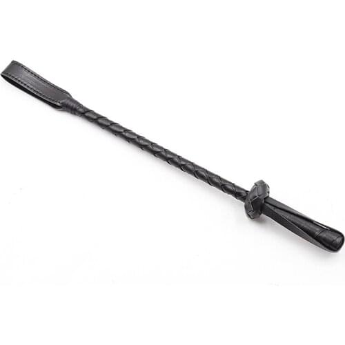 Black 38cm Leather Long Whip Flirting Torture Gear Sex Toy Slapper Paddle Whips Fetish Whip Sluts Paddles Adult Games For Party