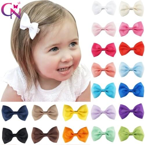 CN 10pcs/lot 3" Plain Ribbon Bows With Hair Clips For Kids Girls Mini Hair Bows Barrettes Hairpins Hairgrips Hair Accessories