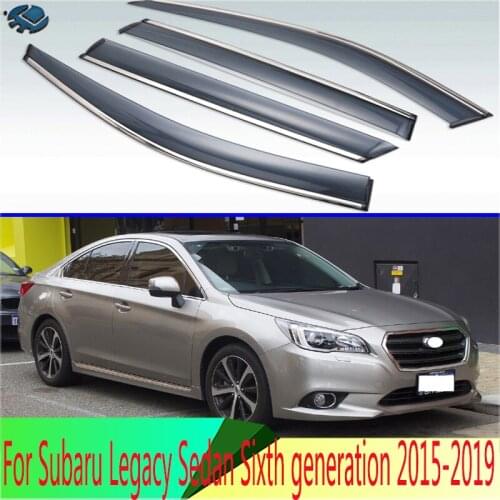 For Subaru Legacy Sedan Sixth generation 2015-2019 Plastic Exterior Visor Vent Shades Window Sun Rain Guard Deflector 4pcs