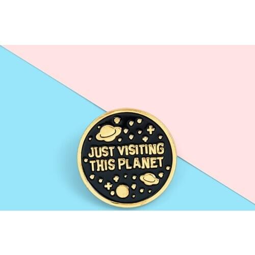 Outer Space Enamel Lapel Pins Alien Spaceship Brooches Badges Fashion Backpack Pin Gift for Friends Wholesale Jewelry
