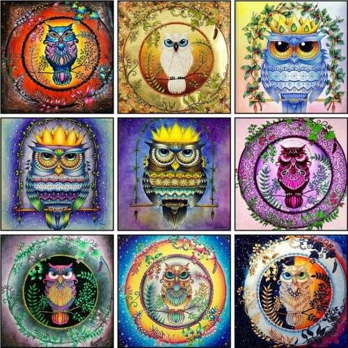 Evershine Diamond Painting Owl Cross Stitch 5D DIY Diamond Embroidery Cartoon Rhinestone Pictures Mosaic Full Layout Needlework