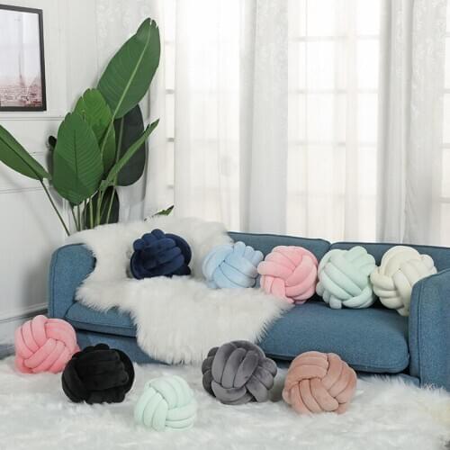 GY0794 Solid Colors Linen Cotton Cushion Case Ball Polyester Home Decor Bedroom Decorative Sofa Car Throw Pillows