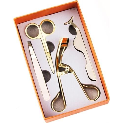 Makeup Beauty Tools Multi-function Eyelash Curler Auxiliary Set of 4 Tweezers False Eyelash Auxiliary Device For Apply False Eye