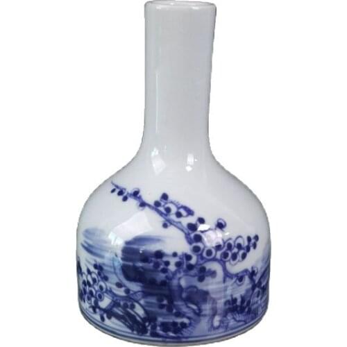 Chinese Old Porcelain Blue And White Flower Pattern Bell Jar