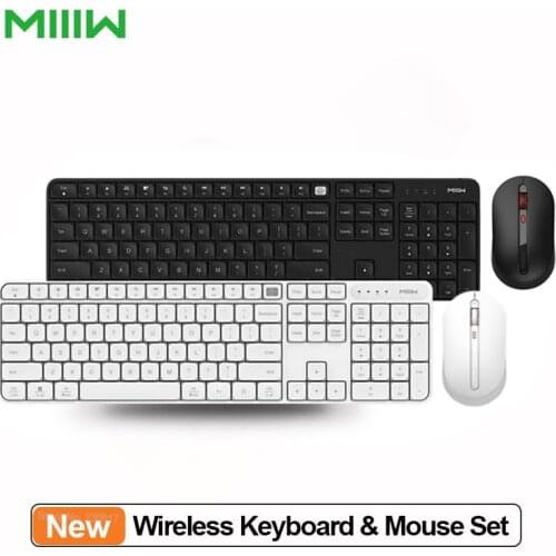MIIIW Wireless Keyboard Mouse Set Windows/Mac One-button switching 104 Keys 2.4GHz IPX4 Waterproof Keyboard Office