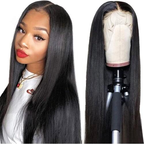 Red 1B 99j Color Lace Front Wigs with Baby Hair Straight Lace Front Human Hair Wigs Peruvian Remy Hair 4x4 Lace Closure Wig