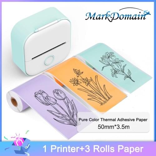 T02 Mini Portable Thermal Printer Paper Photo Pocket Thermal Printer 58 mm Printing Wireless Bluetooth-Compatible Printers