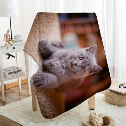 Musife Custom Animals Cat Flannel Blanket Design Your own Blanket Flannel Blankets for Sofa DIY Dropshipping