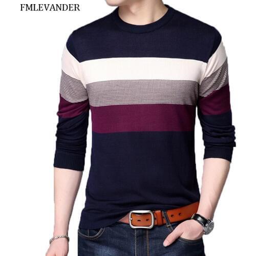 Mens Sweater hombre 2019 Plus Sizes 4XL 45% Wool O-neck Knitted Sweater Men