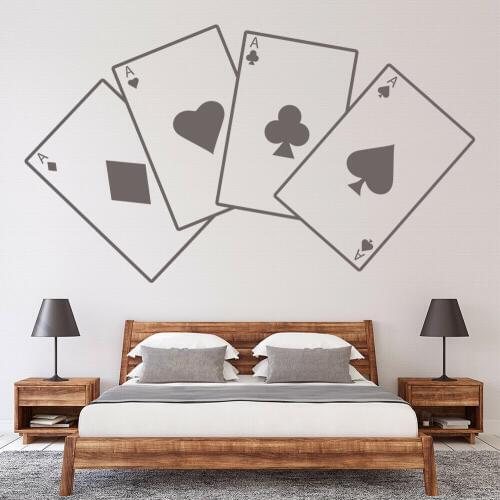 Poker Wall Decal Ace Card Games Cool Style Vinyl Window Stickers Bedroom Man Cave Bar Party Interior Decor Creative Mural M860