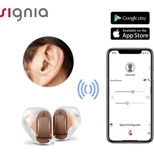 SIEMENS Signia Invisible Hearing Aid 8 Channel Programmable Digital Hearing aids Mobile Phone Remote Adjust Sound amplifier