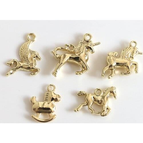 New style 50pcs/lot animals cartoon Horse unicorn shape alloy floating locket charms diy jewelry earring/garment accessory