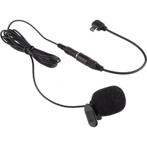 Wholesale 50pcs/lot New 3.5mm Black Mini Clip-on Microphone with Adapter Cable Suitable For Camera GoPro Hero 3/3+ /4