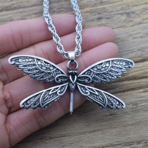 12pcs Zinc Alloy Dragonfly Necklace Casual Pendant Insect jewelry Women Gift