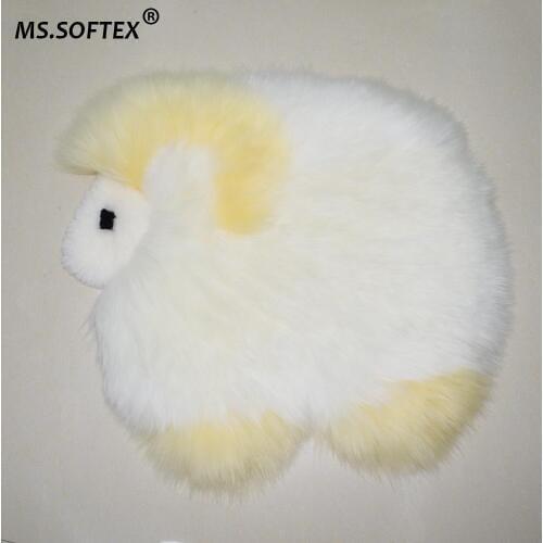 Natural Sheepskin Seat Cushion Genuine Sheepskin Cushion Small Rug Cartoon Sheepskin Home Rug Baby Rug Ms.Softex