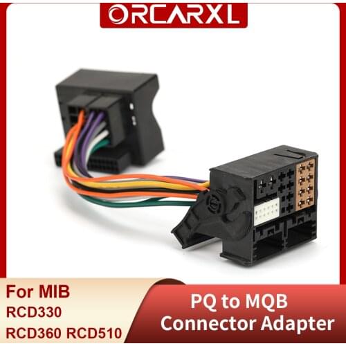 PQ to MQB Radio Connector Adapter for VW MIB Radio RCD330 RCD330G PLUS RCD360 for VW 2003-2015 Auto Accessories