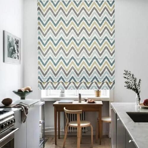 Roman Blinds Blackout Or Light Filtering Fabric Window Curtains Model RM01 Designs Manual Chain Control Customize Size Finished