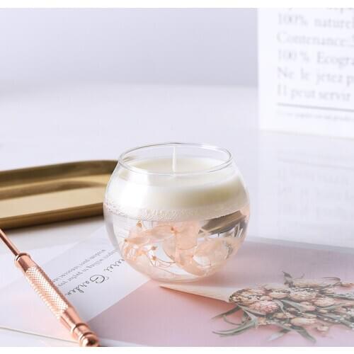 Dried Flower Scented Candle Indoor Romantic Bedroom Smokeless Glass Bedroom Sleep Bougie Personnalis Mariage Home Decor BE50CA
